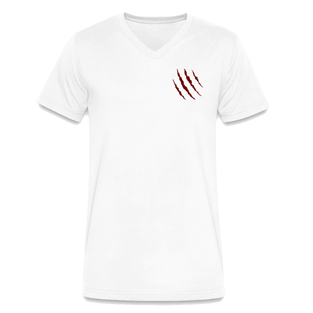Tri-Back V-Neck T-Shirt - white
