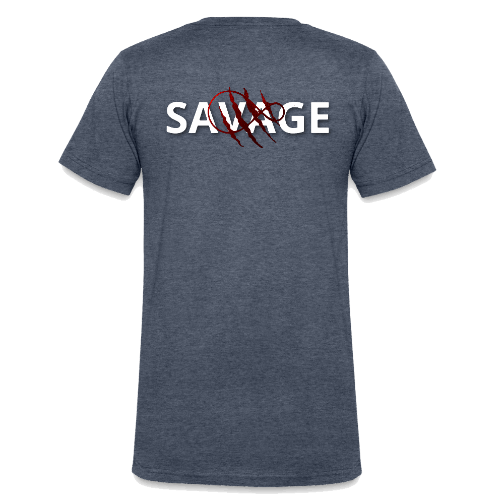 Men's V-Neck T-Shirt - heather navy