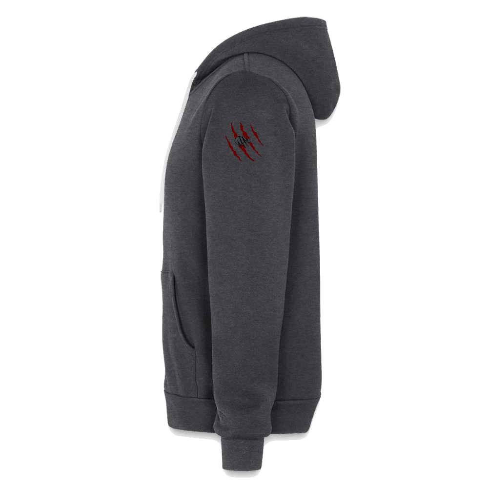 Unisex Comfy Premium Full Zip Hoodie - charcoal grey