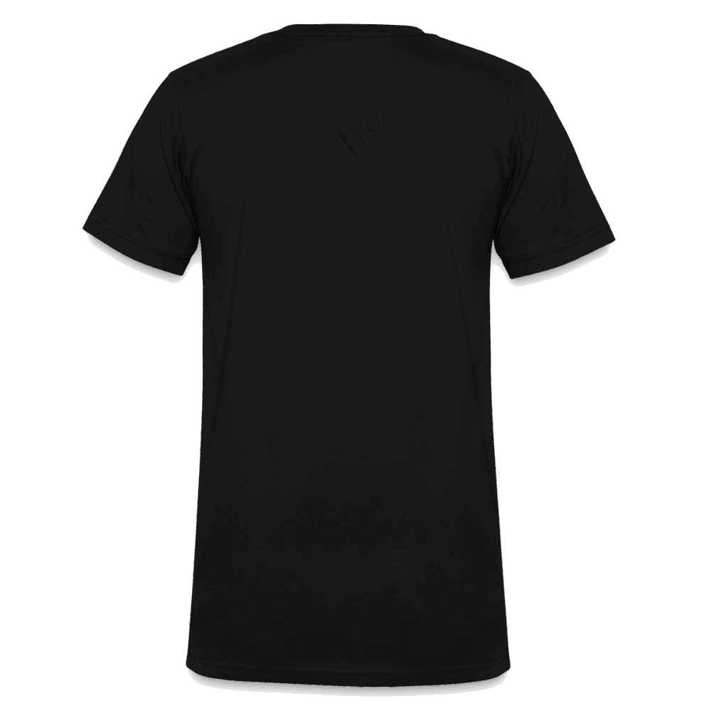 Tri-Back V-Neck T-Shirt - black