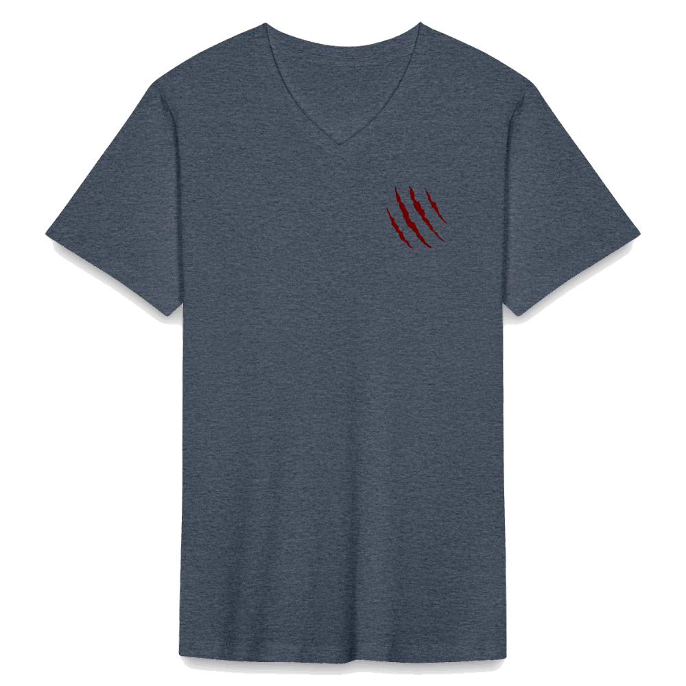 Tri-Back V-Neck T-Shirt - heather navy