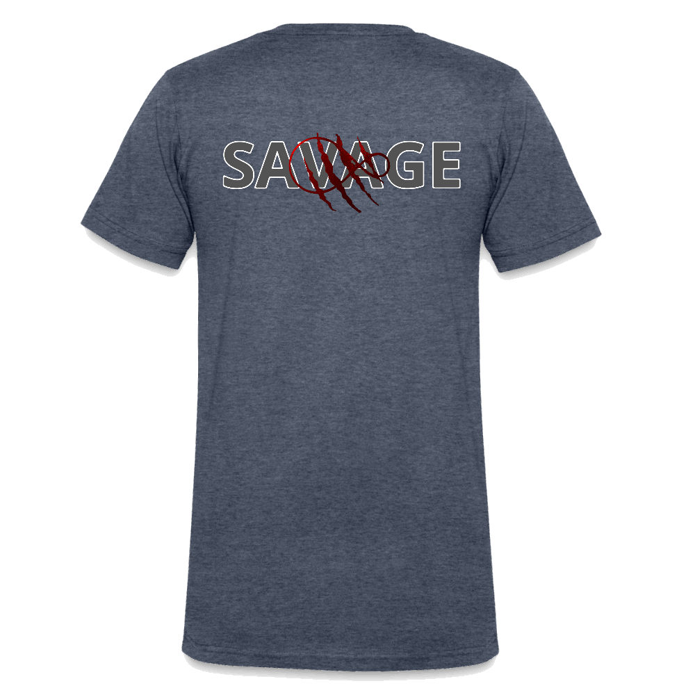 Men's V-Neck T-Shirt - heather navy