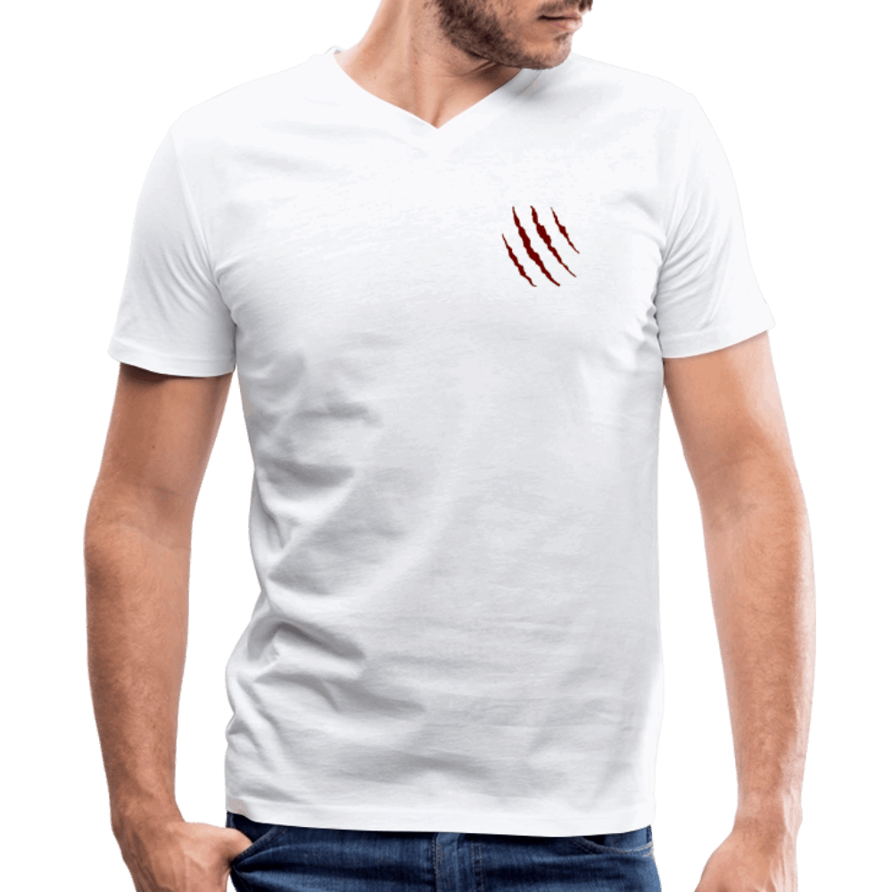 Tri-Back V-Neck T-Shirt - white