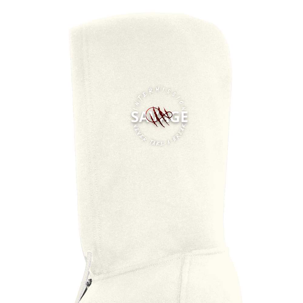 Unisex Comfy Premium Full Zip Hoodie - vintage white