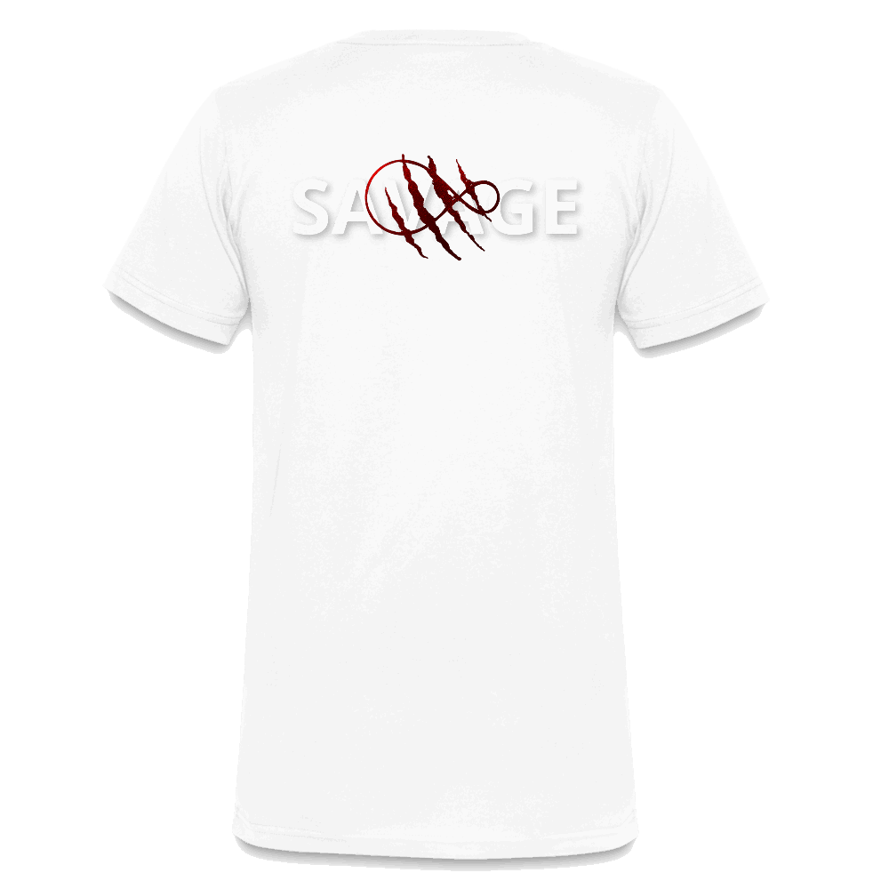 Stay Committed White V-Neck T-Shirt - white