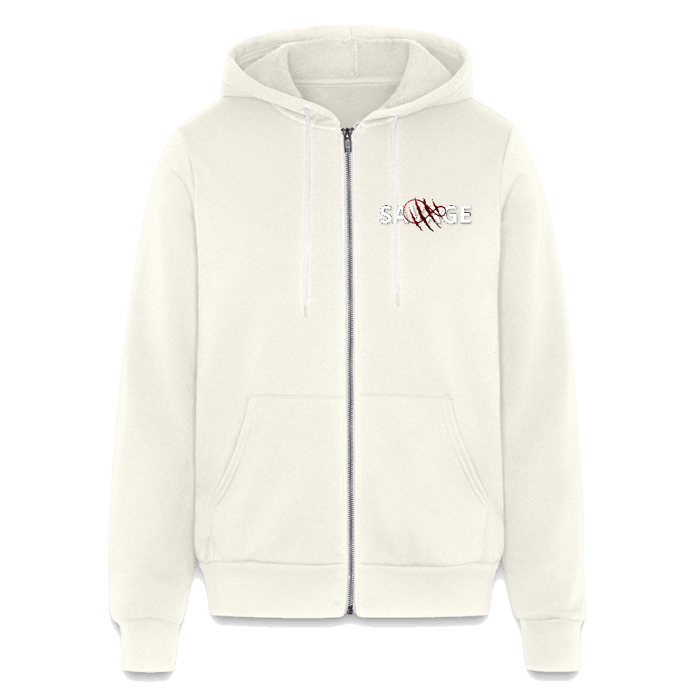 Unisex Comfy Premium Full Zip Hoodie - vintage white