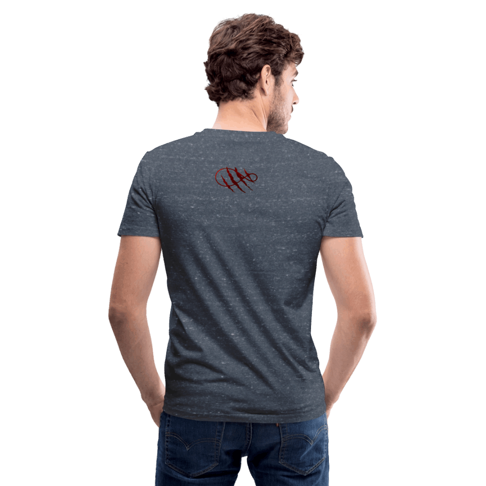 Tri-Back V-Neck T-Shirt - heather navy