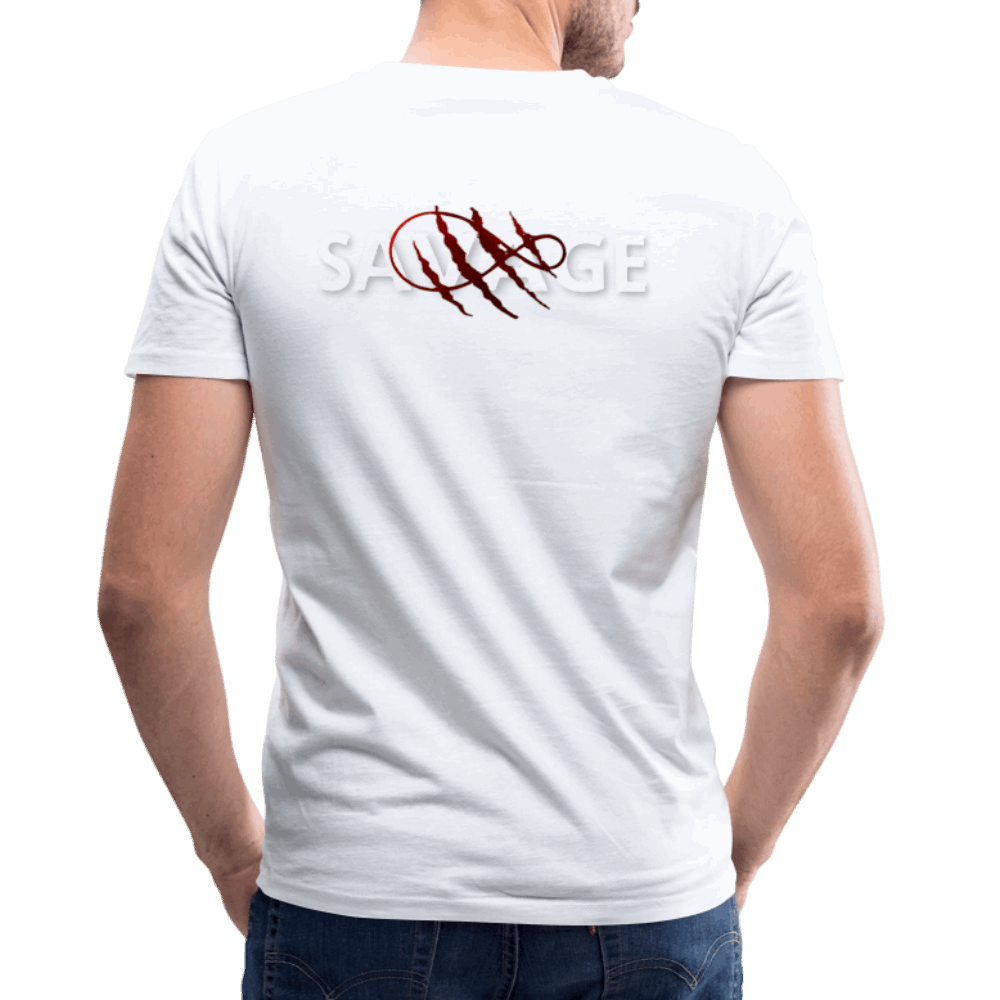 Stay Committed White V-Neck T-Shirt - white