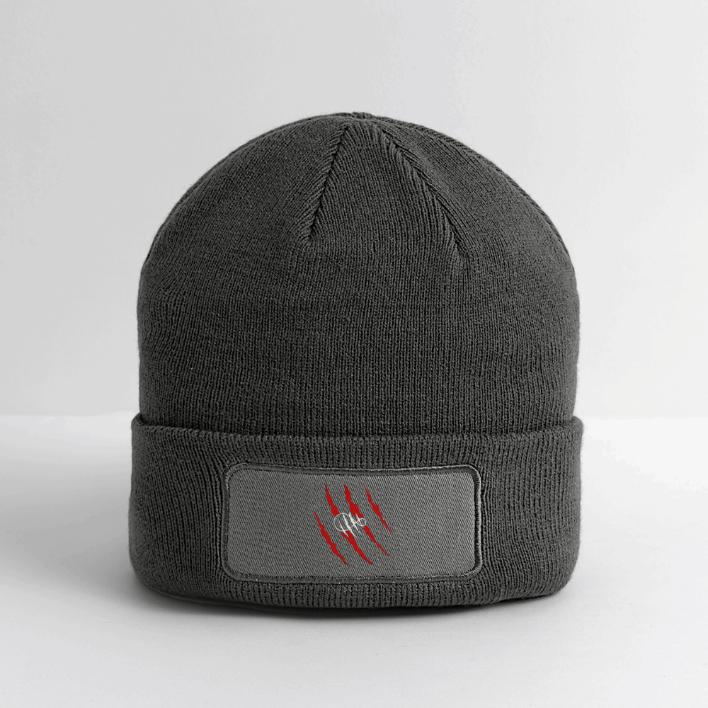 Stay Committed Patch Beanie - charcoal grey