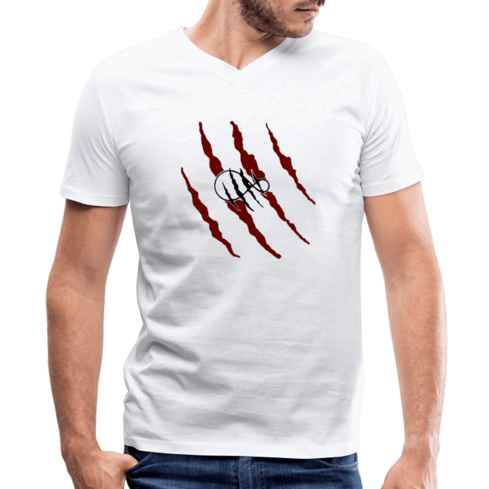 Stay Committed White V-Neck T-Shirt - white