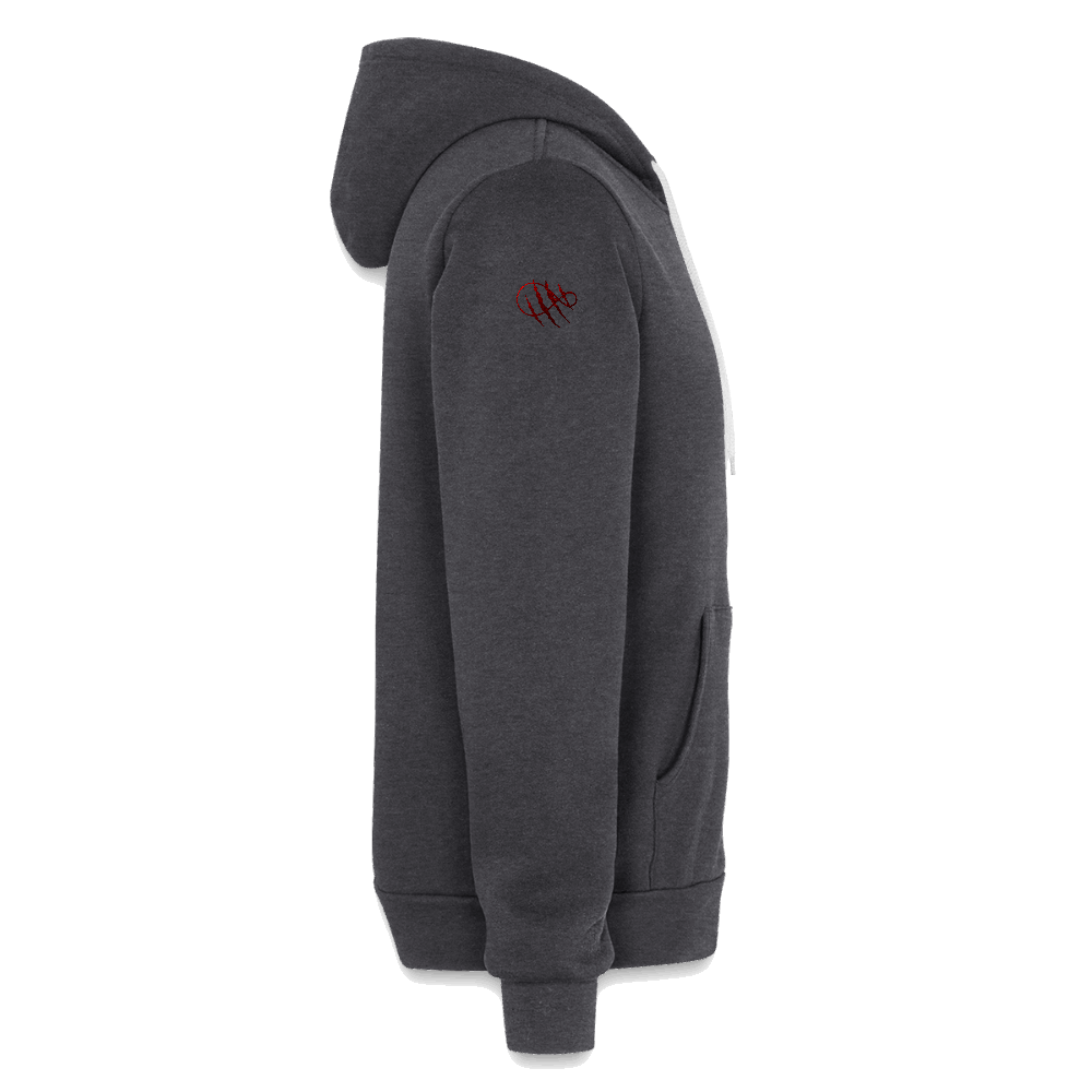 Unisex Comfy Premium Full Zip Hoodie - charcoal grey
