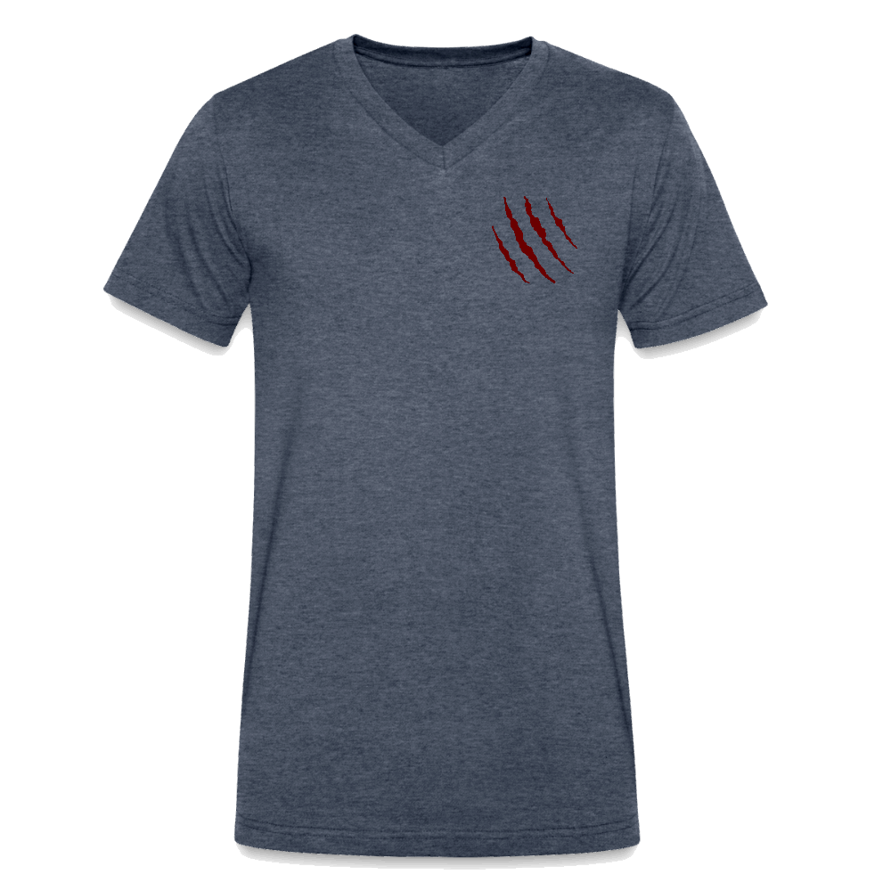 Tri-Back V-Neck T-Shirt - heather navy