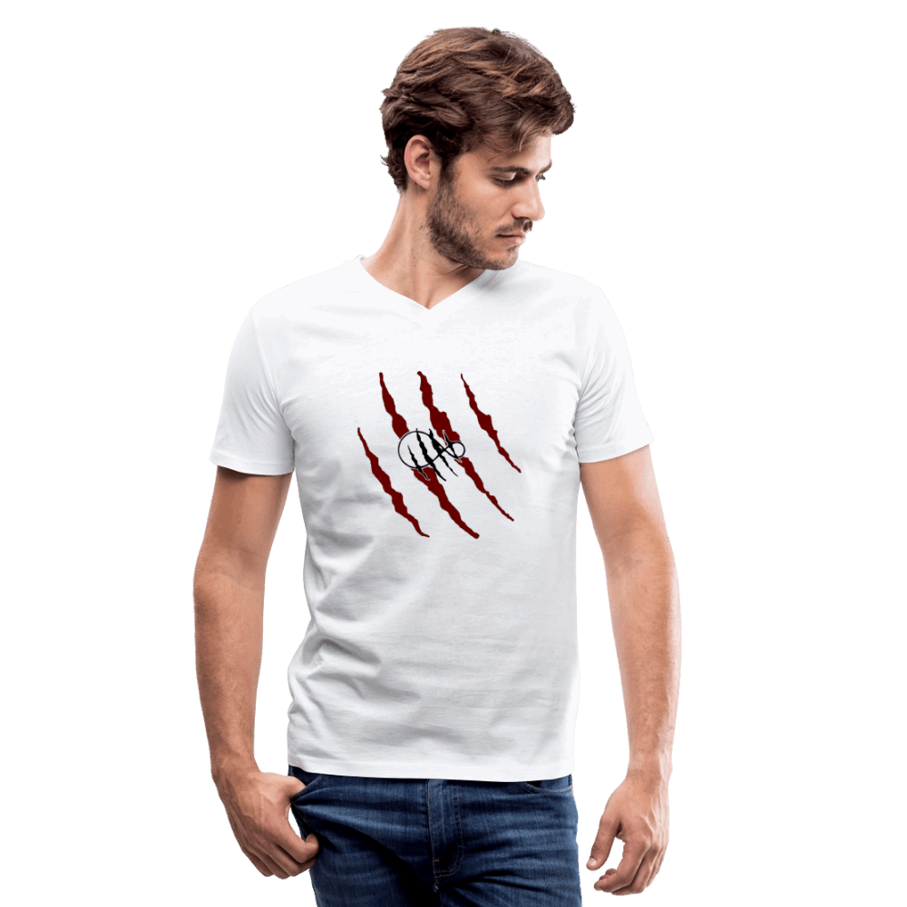 Stay Committed White V-Neck T-Shirt - white