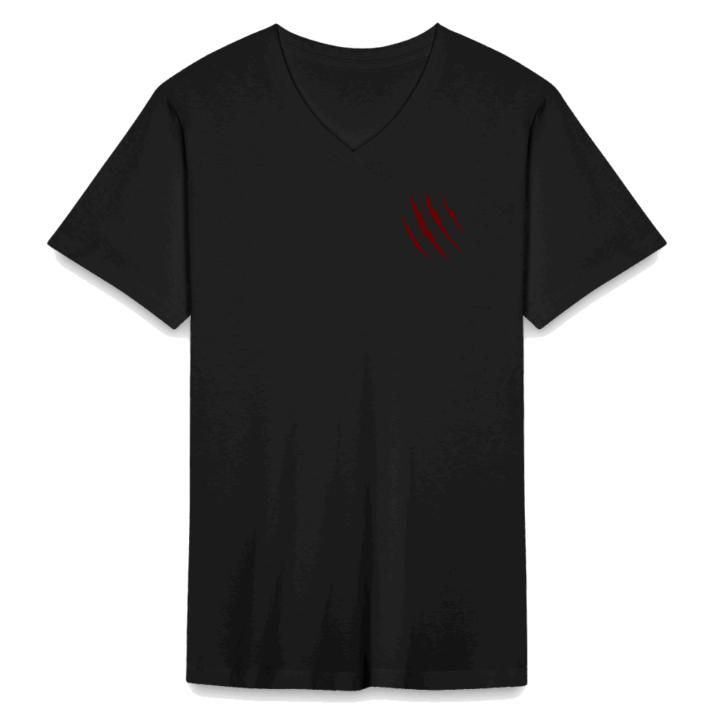 Tri-Back V-Neck T-Shirt - black