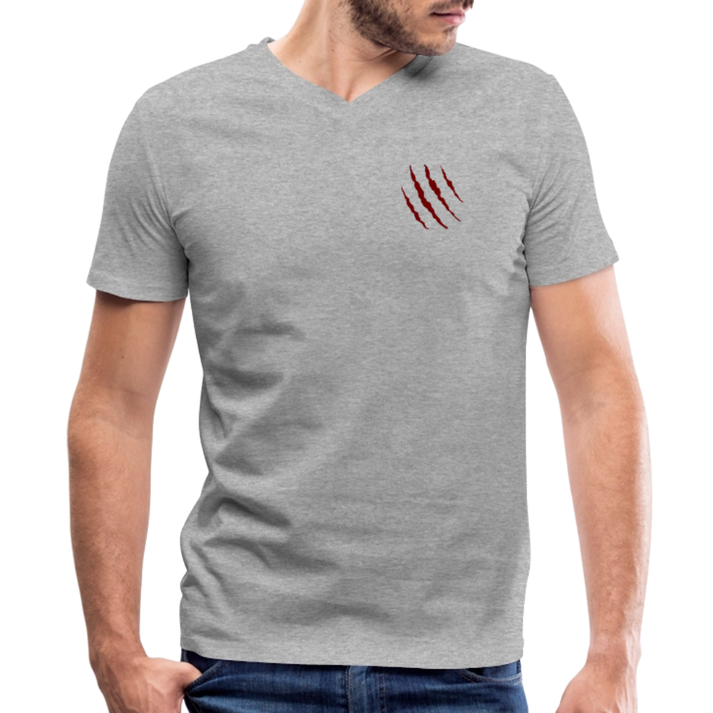 Tri-Back V-Neck T-Shirt - heather gray