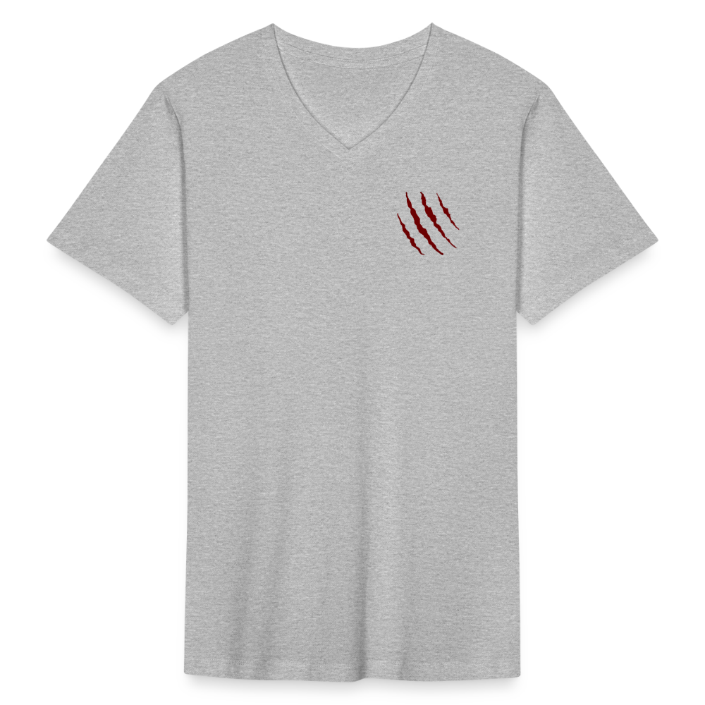 Tri-Back V-Neck T-Shirt - heather gray