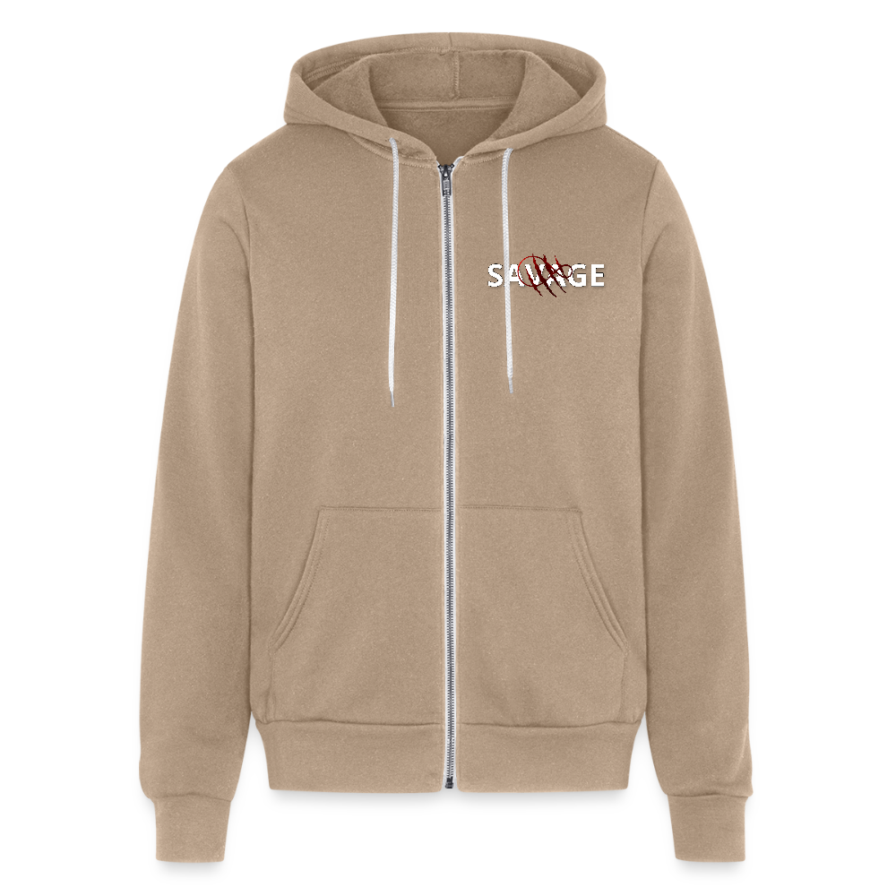 Unisex Comfy Premium Full Zip Hoodie - tan