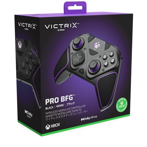 PDP Victrix Pro BFG Wireless Gaming Controller for Xbox Series X|S, Xbox One, Windows 10/11, Modular Gamepad, Dolby Atmos Audio, Remappable Buttons, Customizable Triggers/Paddles/D-Pad, PC App, Black