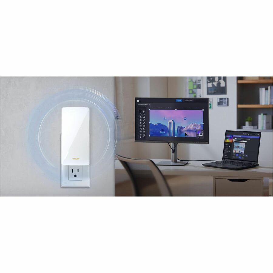 ASUS RP-BE58 BE3600 Dual Band WiFi 7 (802.11be) Range Extender, AiMesh Extender for Seamless mesh WiFi; Works with Any WiFi Router