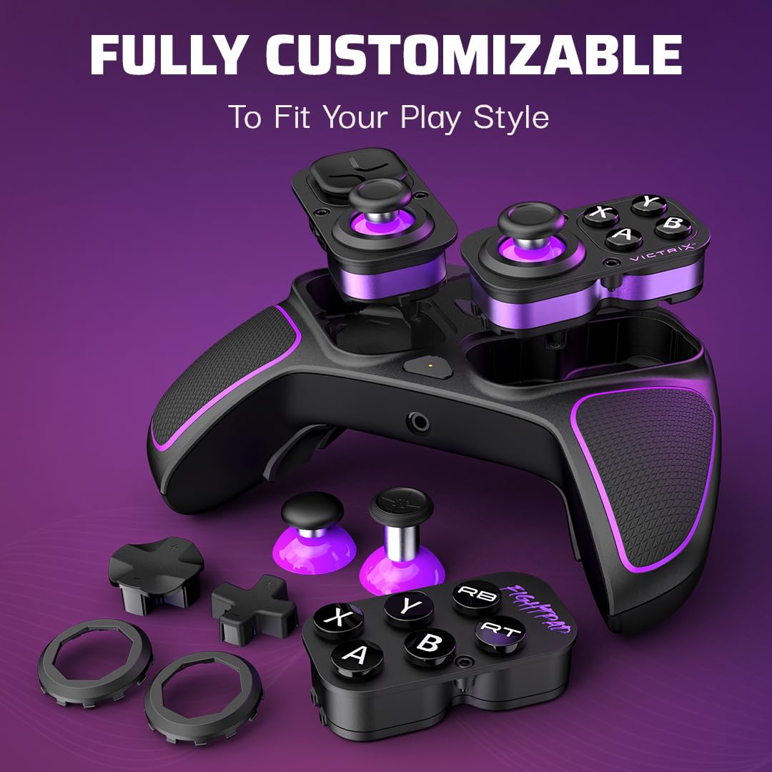 PDP Victrix Pro BFG Wireless Gaming Controller for Xbox Series X|S, Xbox One, Windows 10/11, Modular Gamepad, Dolby Atmos Audio, Remappable Buttons, Customizable Triggers/Paddles/D-Pad, PC App, Black