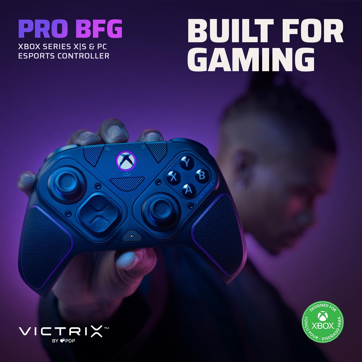 PDP Victrix Pro BFG Wireless Gaming Controller for Xbox Series X|S, Xbox One, Windows 10/11, Modular Gamepad, Dolby Atmos Audio, Remappable Buttons, Customizable Triggers/Paddles/D-Pad, PC App, Black