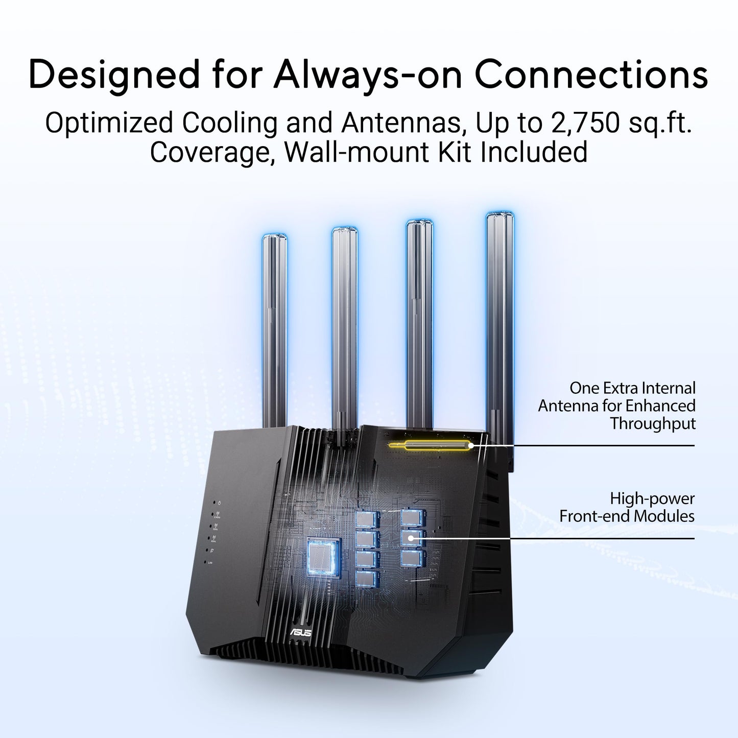 ASUS RT-BE92U BE9700 Tri-Band WiFi 7 Router, Supports New 320MHz Bandwidth & 4096-QAM, MLO, AI WAN Detection, AiMesh Support, Subscription-Free Network Security & Comprehensive VPN Features