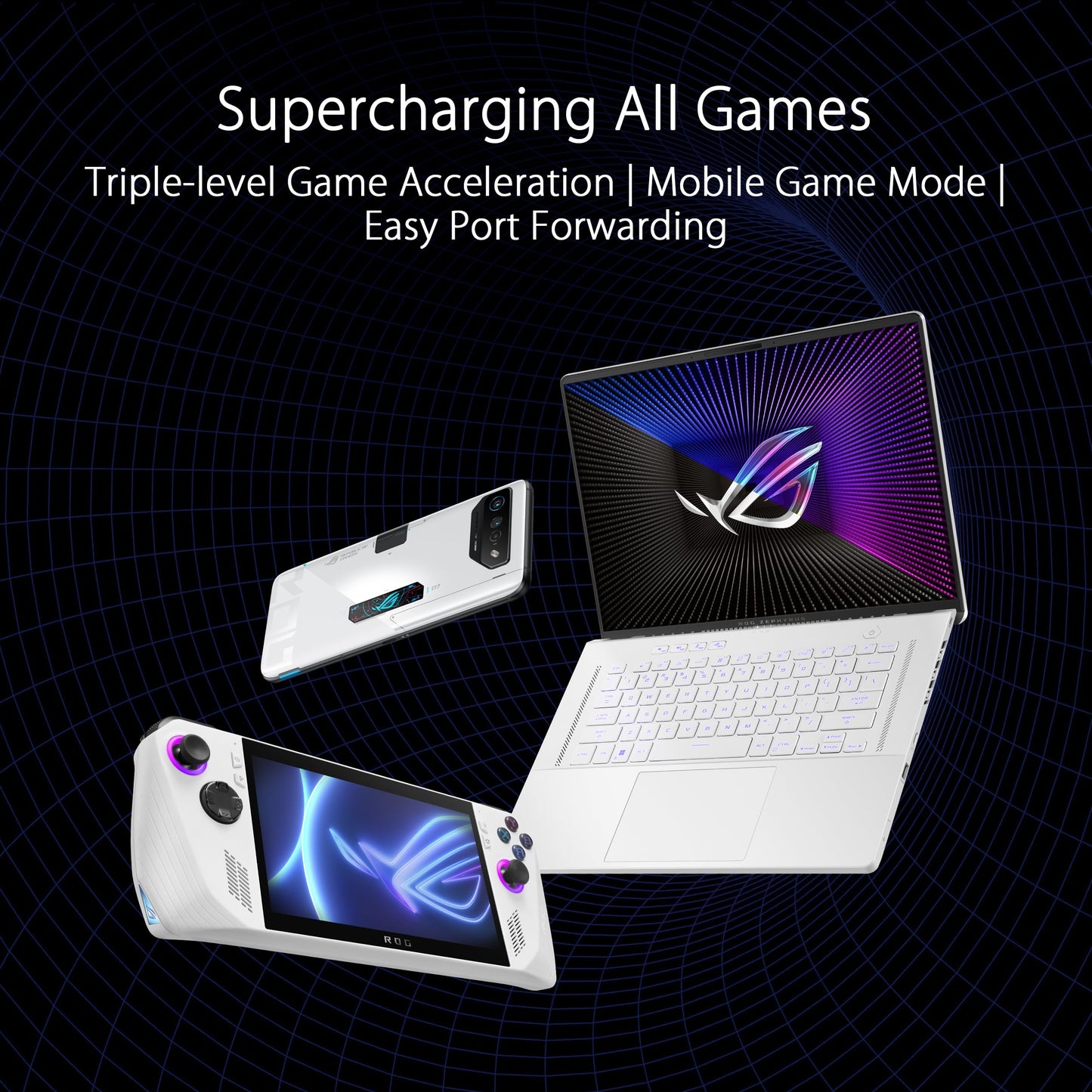 ASUS ROG Rapture GT-BE98 PRO First Quad-Band WiFi 7 Gaming Router supports 320MHz, Dual 10G Port, Triple-level Game Acceleration, Mobile Game Mode, Subscription-Free Security, AiMesh, and VPN features